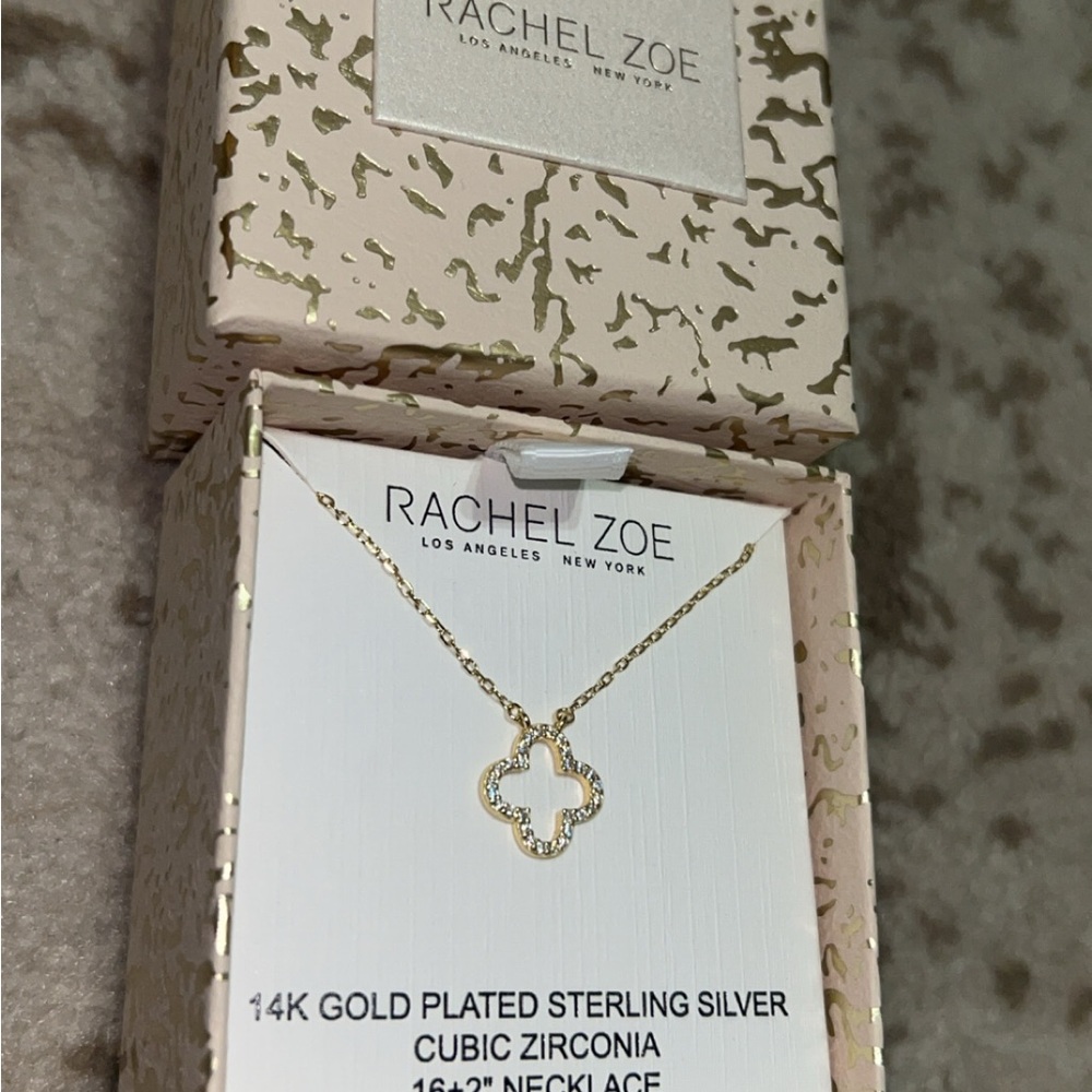 Rachel Zoe 14K Gold Plated Clover Necklace
